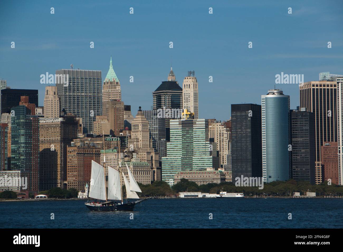 Skyline di South Manhattan a New York Foto Stock