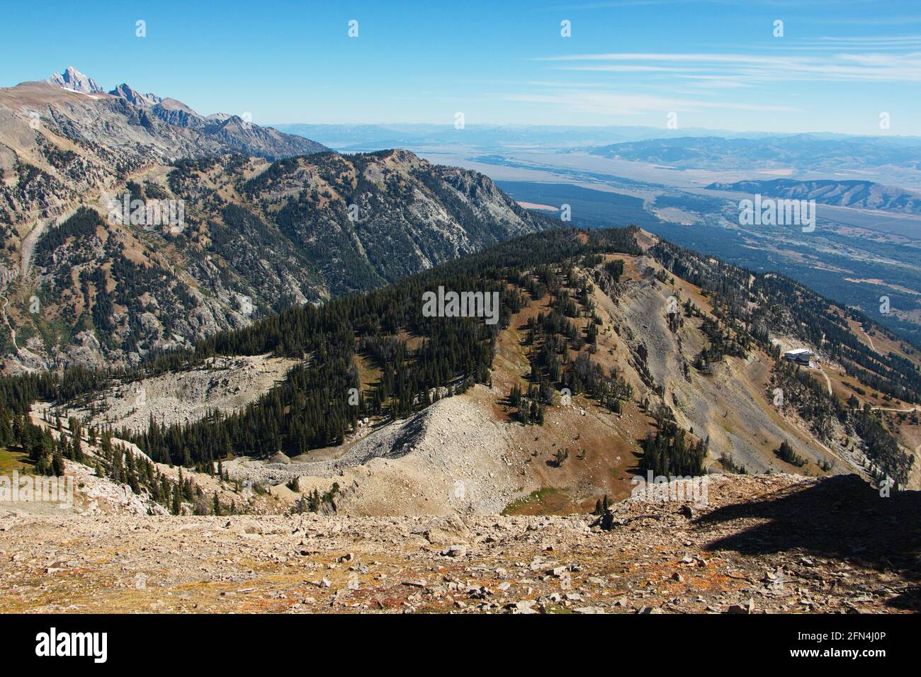 Paesaggio al Jacksons Hole Aerial Tram a Grand Teton NP nel Wyoming negli Stati Uniti Foto Stock