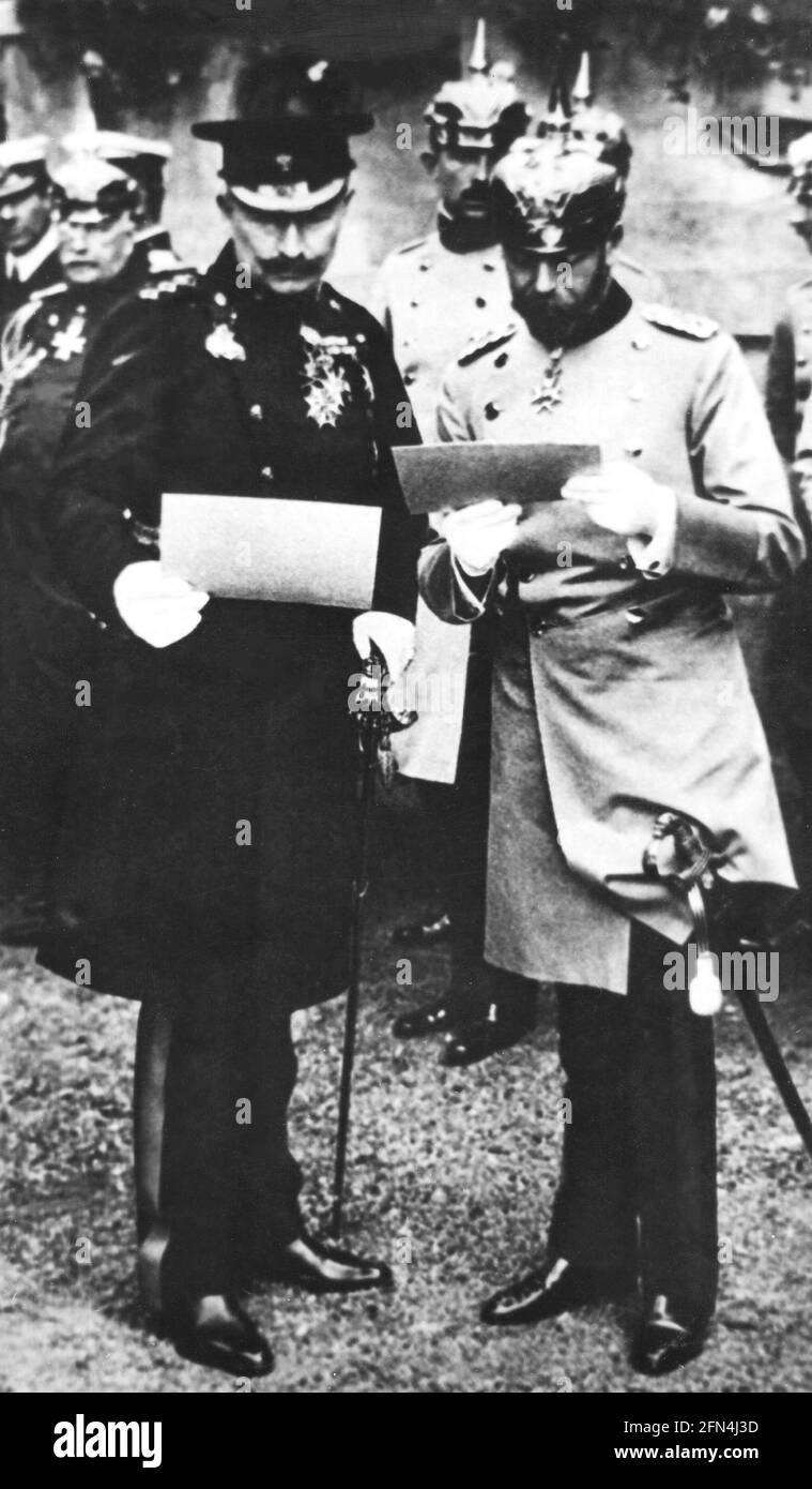 Wilhelm II, 27.1.1859 - 4.6.1941, imperatore tedesco 1888 - 1918, lunghezza intera, DIRITTI-AGGIUNTIVI-CLEARANCE-INFO-NON-DISPONIBILE Foto Stock