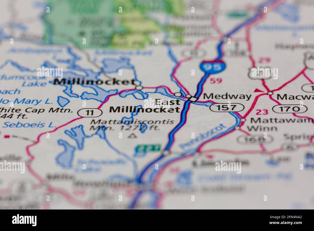 East Millinocket Maine USA mostrato su una mappa geografica o. mappa