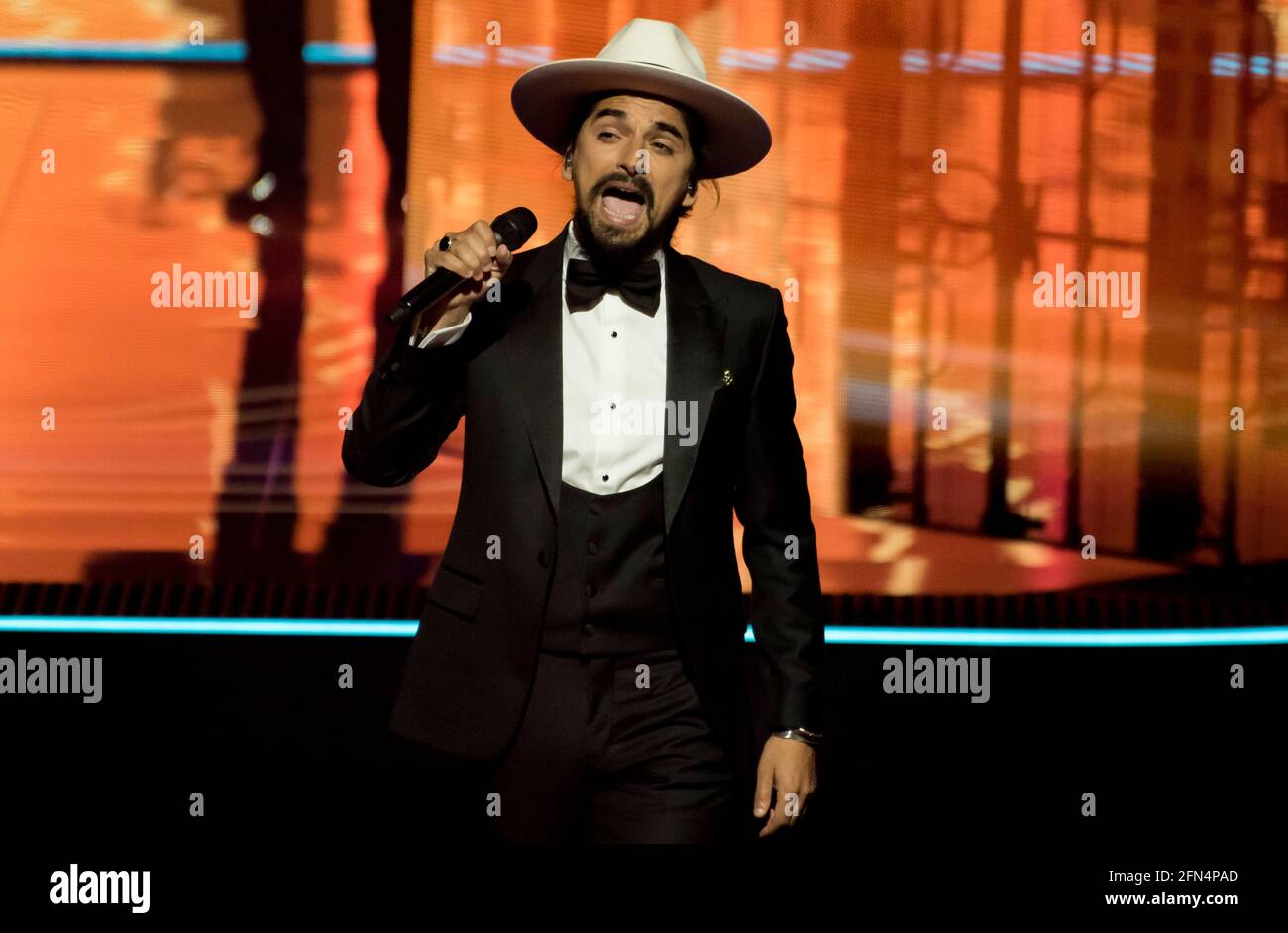 Rotterdam, Paesi Bassi. 14 maggio 2021. The Black Mamba, in rappresentanza del Portogallo, che esegue la canzone Love is on My Side alla prova del concorso di canzoni Eurovisione 2021. Credit: Nearchos/Alamy Live News Foto Stock