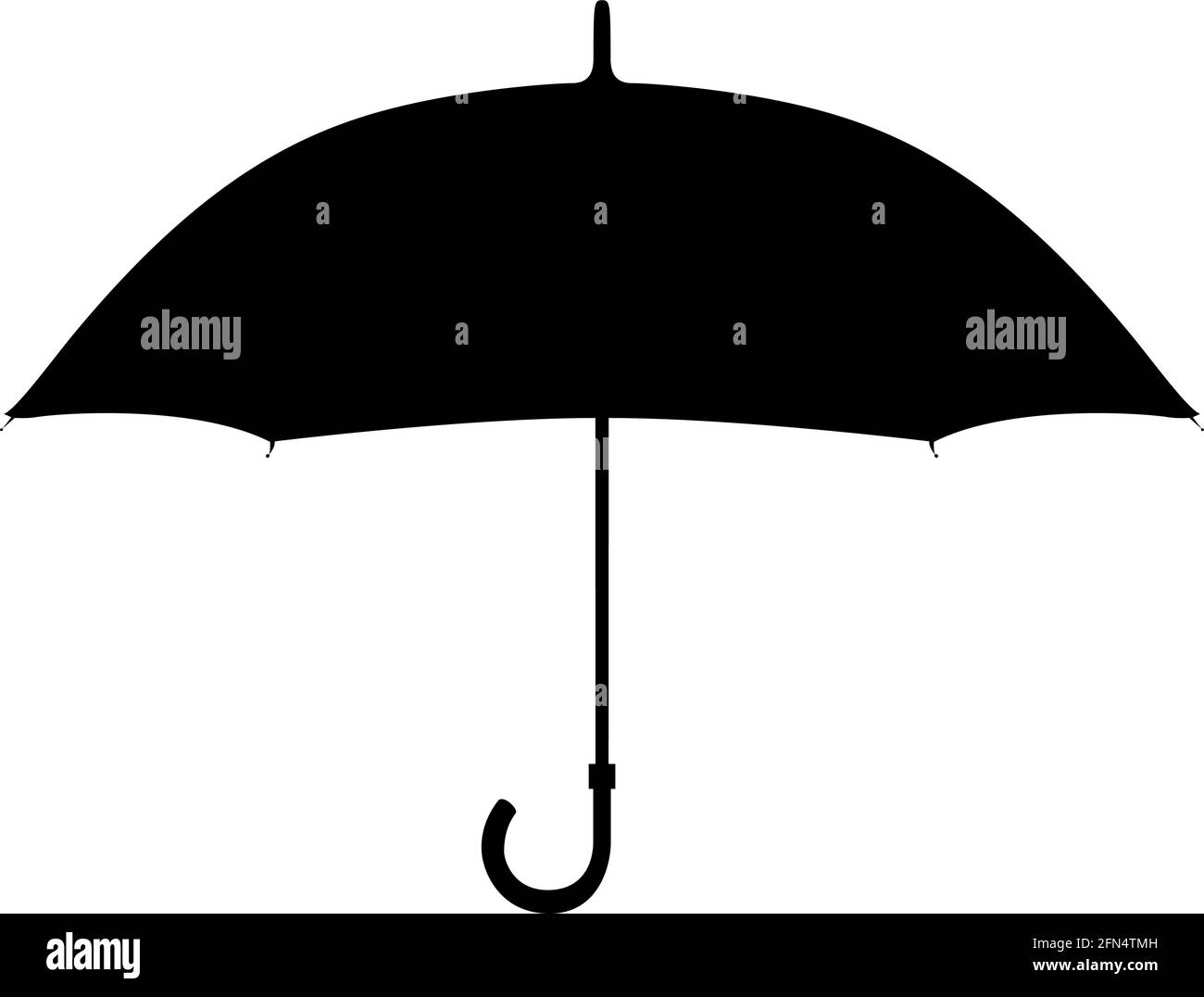 Ombrello. Silhouette nera su sfondo bianco. EPS vettoriale 10 Illustrazione Vettoriale