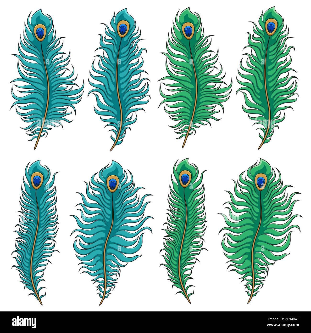 Piume Pavone Cartolina-Peacock Feathers Label Card-Vector Stock Vector
