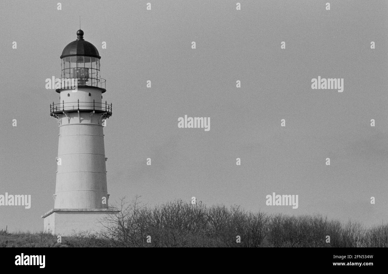 Cape Elizabeth Lighthouse, Cape Elizabeth, ME, Nov 1992. Parte di una serie di 35 fari della costa orientale americana fotografati tra novembre 1992 e settembre 1993. Foto Stock