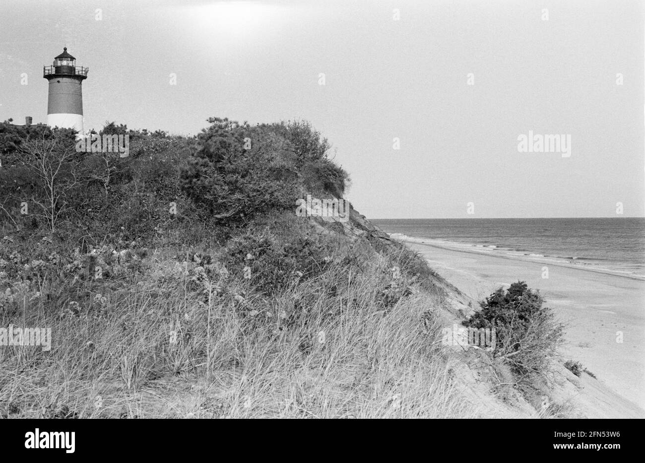 Faro di Nauset, Eastham, ma, Nov 1992. Parte di una serie di 35 fari della costa orientale americana fotografati tra novembre 1992 e settembre 1993. Foto Stock