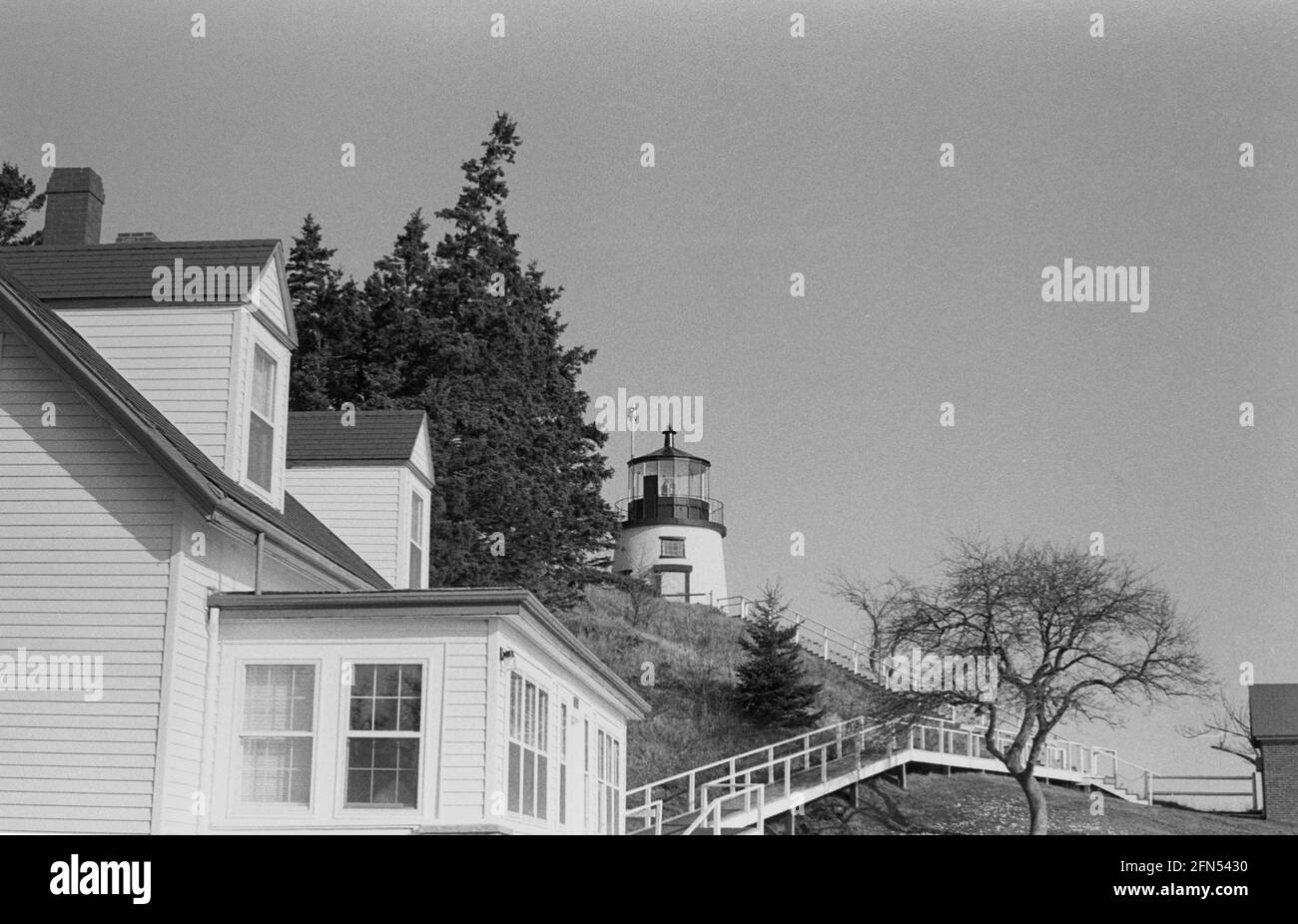 Faro di Wowls Head, Owls Head, ME, Nov 1992. Parte di una serie di 35 fari della costa orientale americana fotografati tra novembre 1992 e settembre 1993. Foto Stock