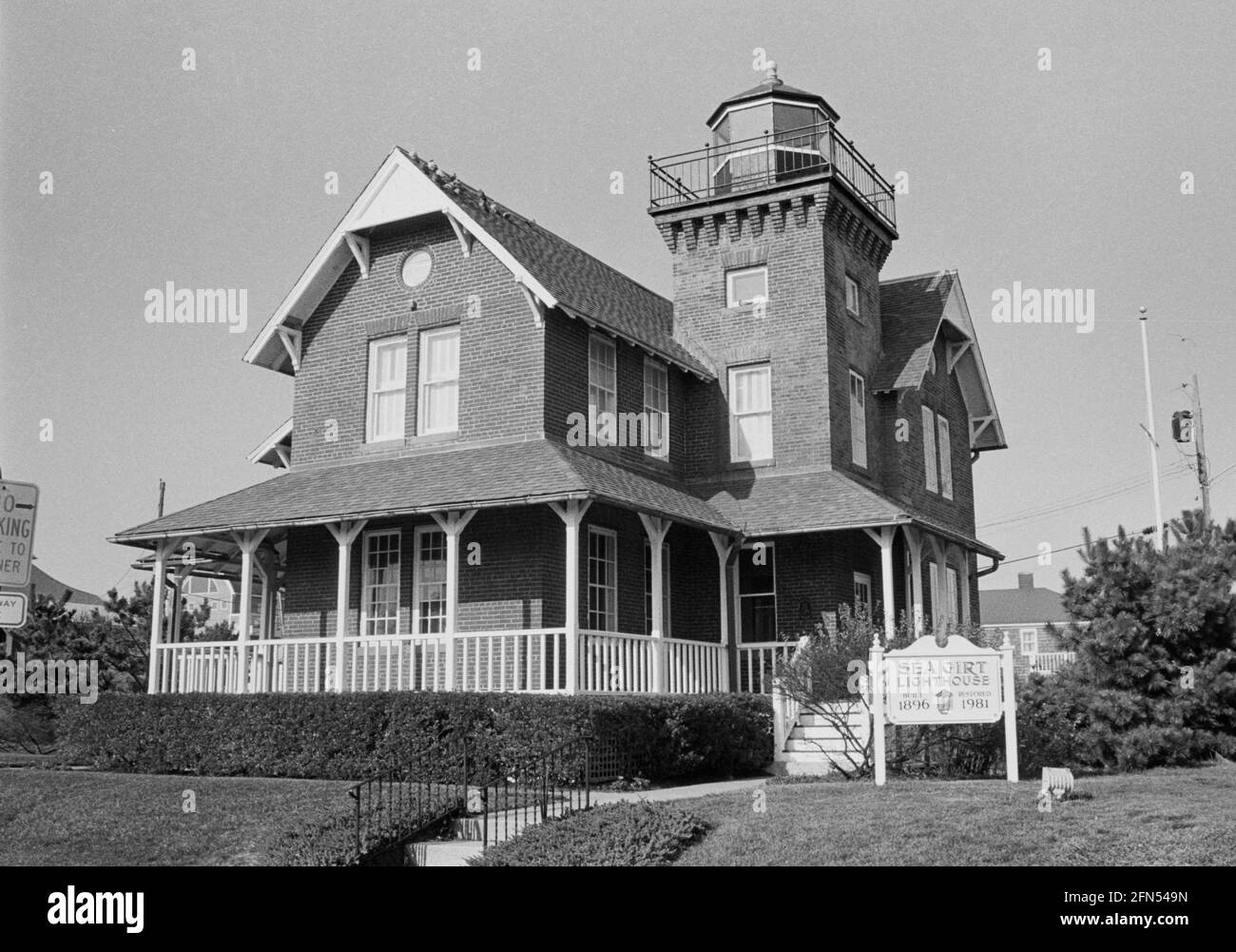 Sea Girt Lighthouse, Sea Girt, NJ, Nov 1992. Parte di una serie di 35 fari della costa orientale americana fotografati tra novembre 1992 e settembre 1993. Foto Stock