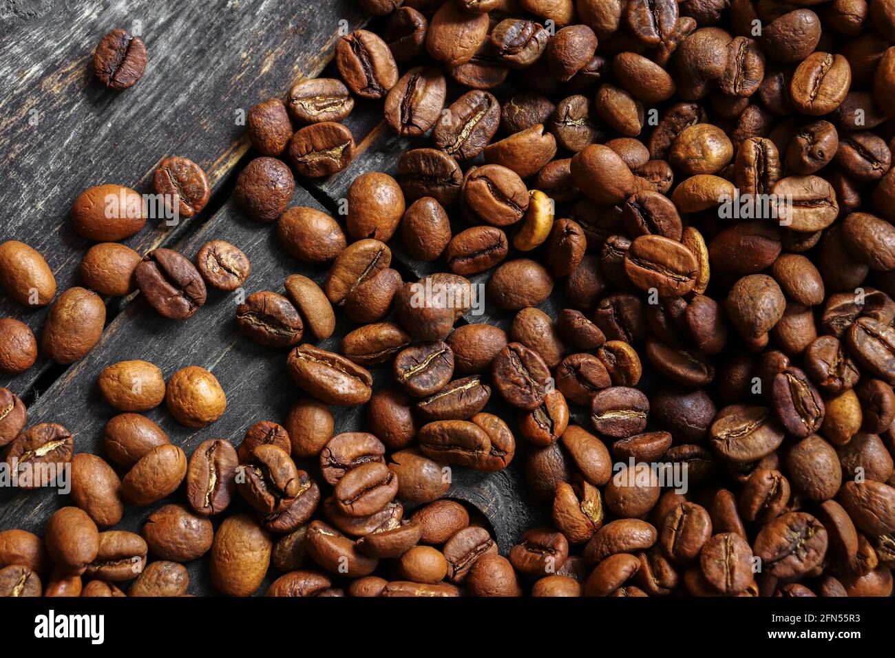I chicchi di caffè close up sullo sfondo Foto Stock