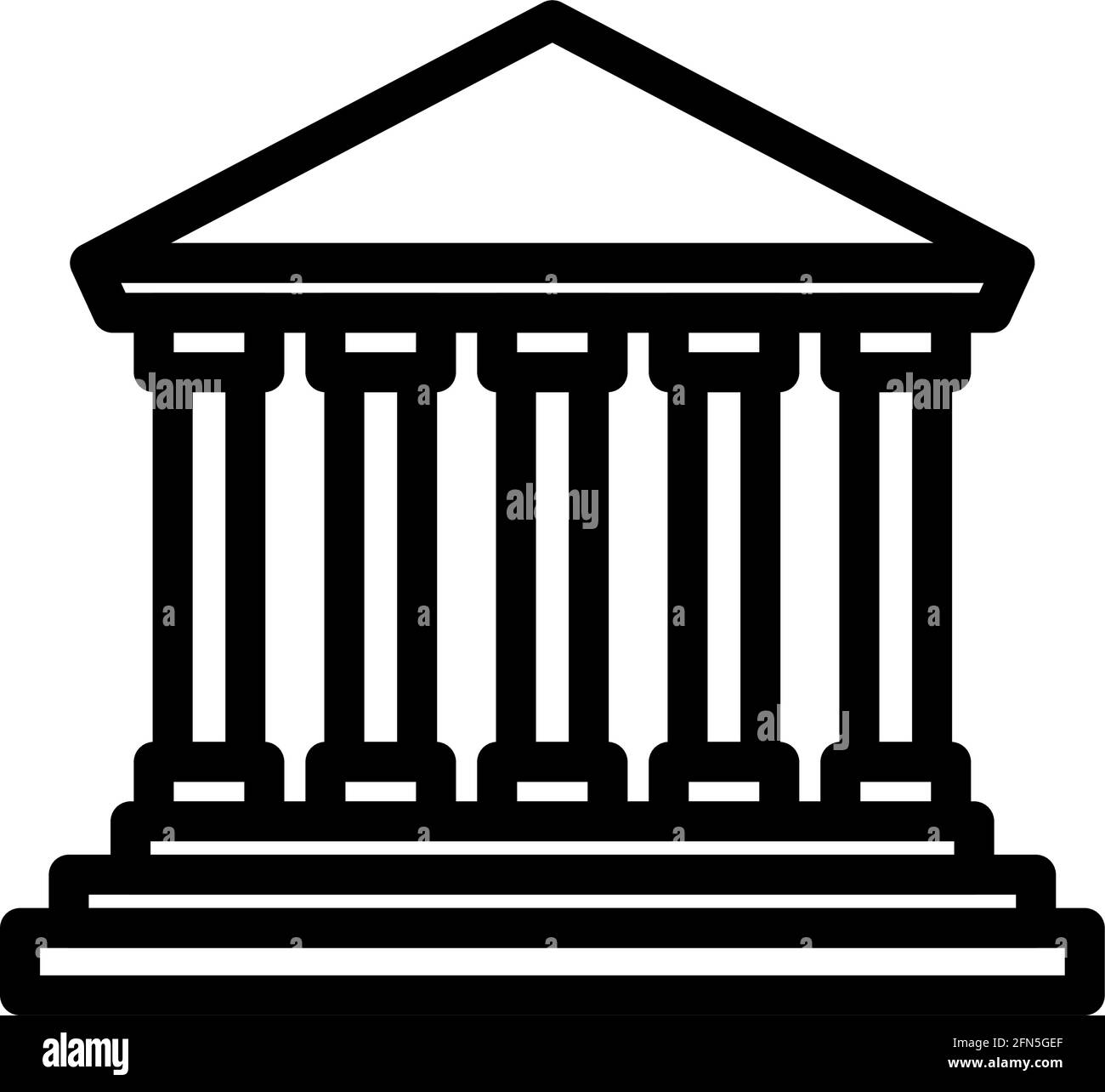 Icona del tribunale. Design del contorno in grassetto modificabile. Illustrazione vettoriale. Illustrazione Vettoriale