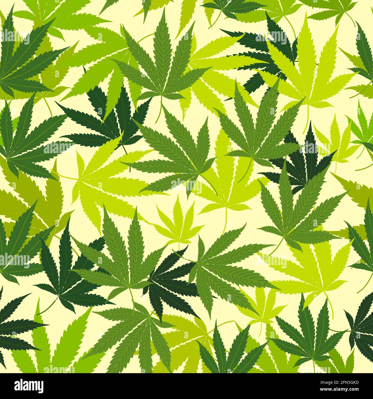 La marijuana medica lascia un modello senza giunture, sfondo vettoriale. Illustrazione Vettoriale