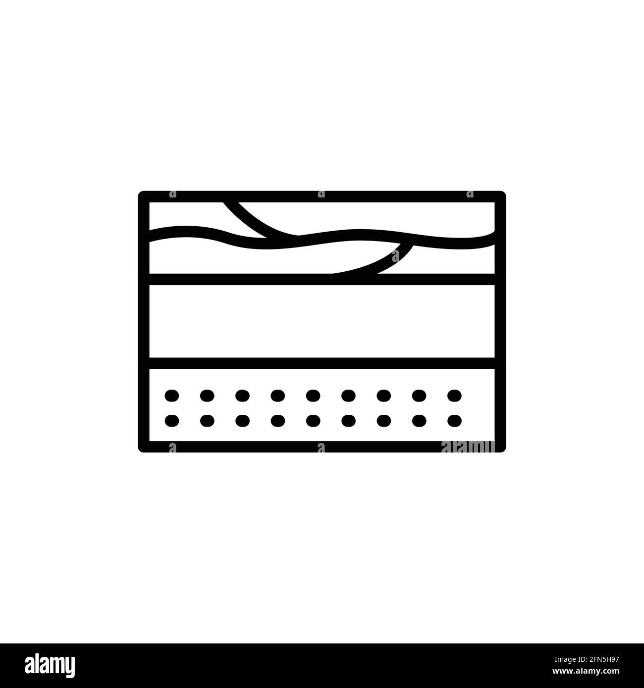 Icona della linea di colore dei livelli del terreno. Elemento vettoriale isolato. Pittogramma per pagina web, app mobile, promo Illustrazione Vettoriale