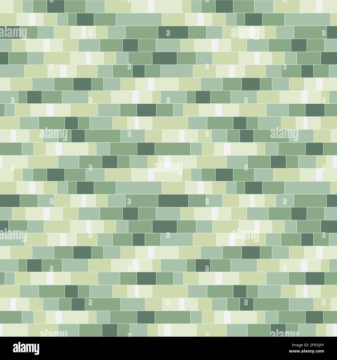 Ripetizione continua. Mattoncini in tegole in tonalità di verde oscurato. Illustrazione Vettoriale