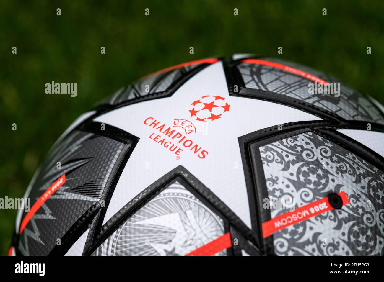 Primo piano della finale 2021 di Adidas UEFA Champions League Foto Stock