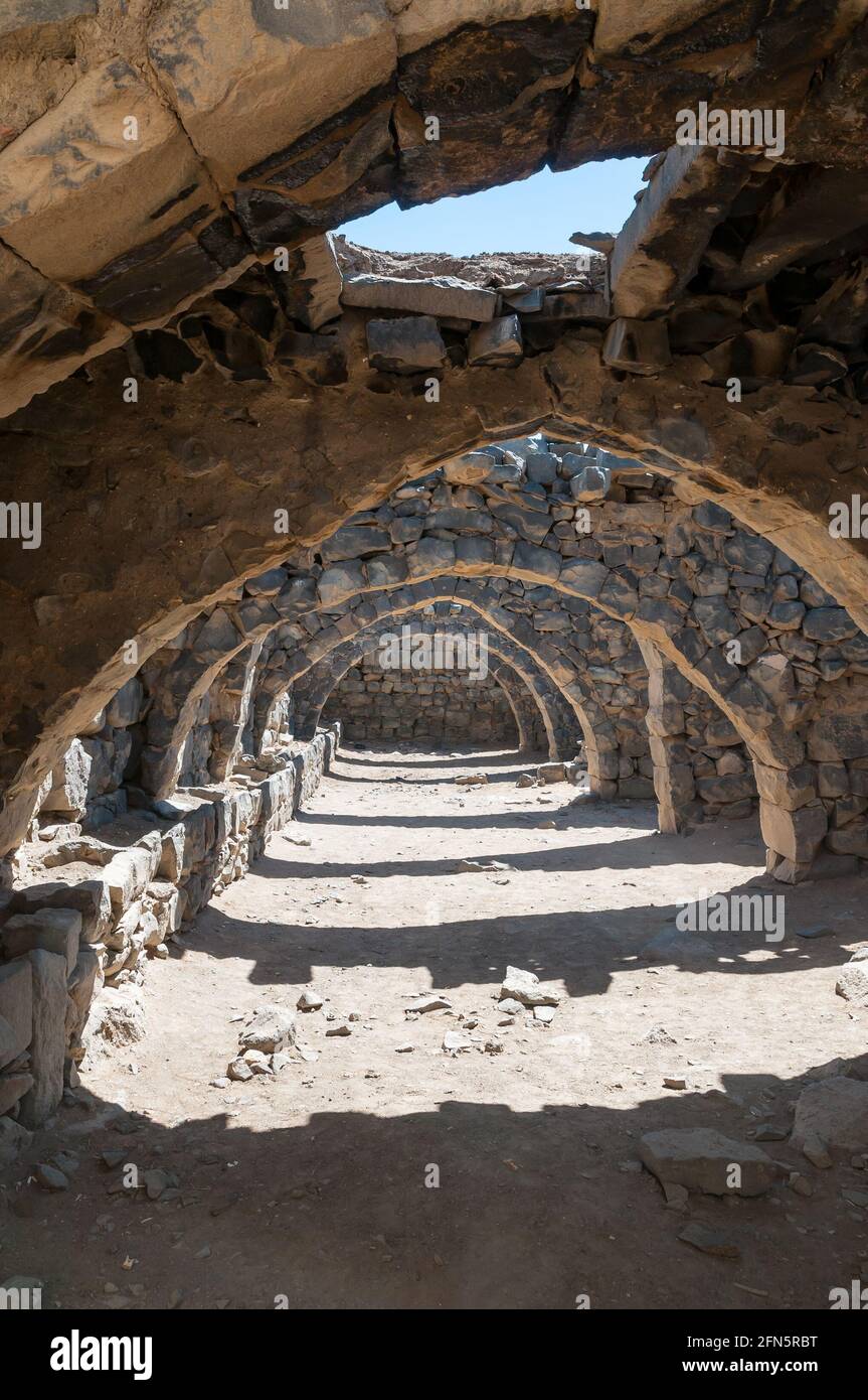 Il castello di Azraq, Giordania Foto Stock