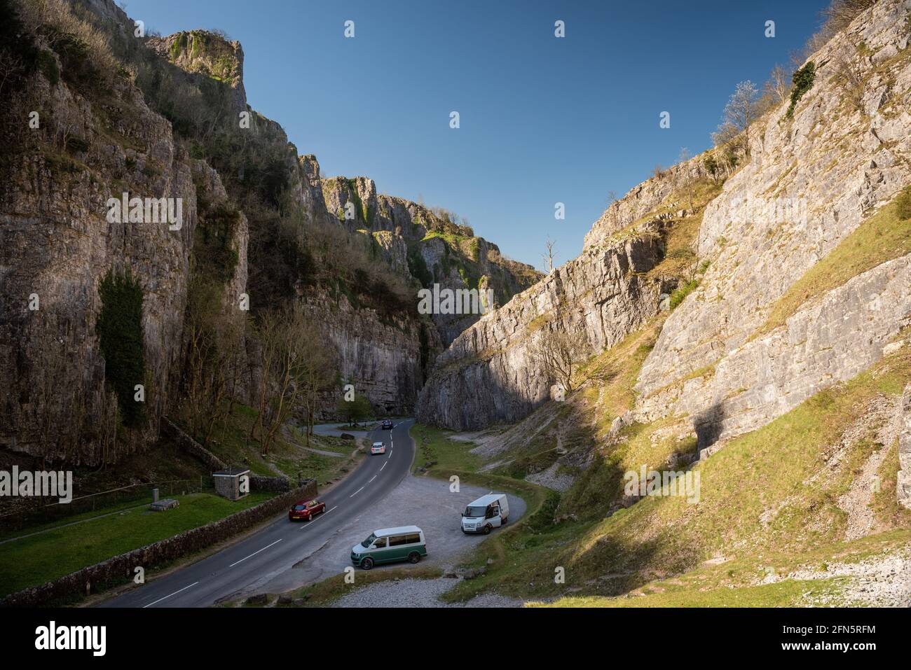 Cheddar Gorge nelle colline Mendip di Somerset, Regno Unito Foto Stock