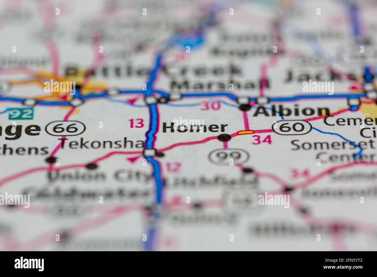 Homer michigan mappa immagini e fotografie stock ad alta risoluzione