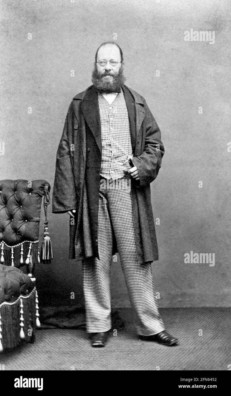 Edward Lear. Ritratto dell'artista e scrittore inglese Edward Lear (1812-1888), 1862 Foto Stock