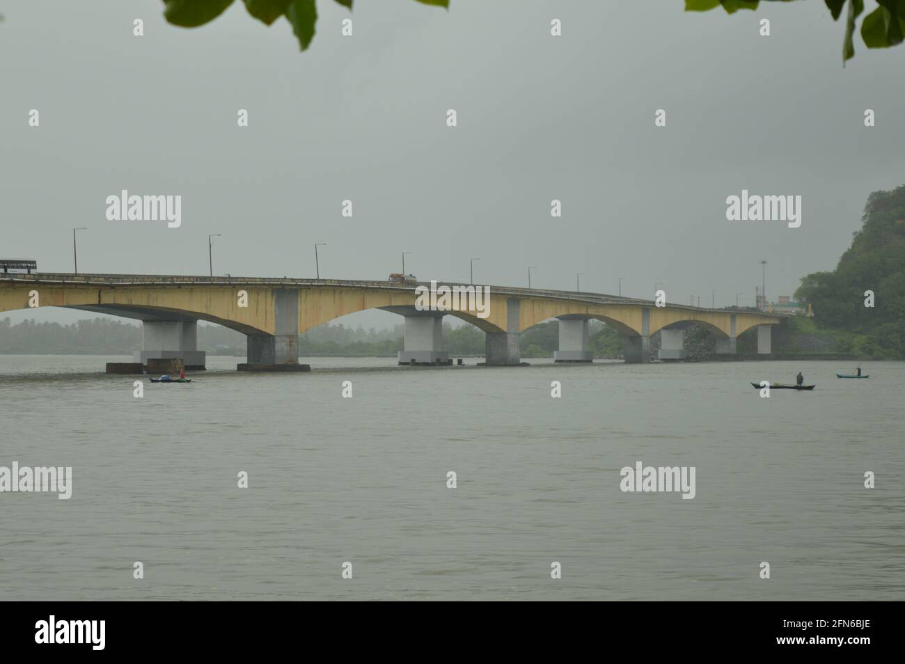 Ponte fluviale Khali, karwar, karnataka, India Foto Stock