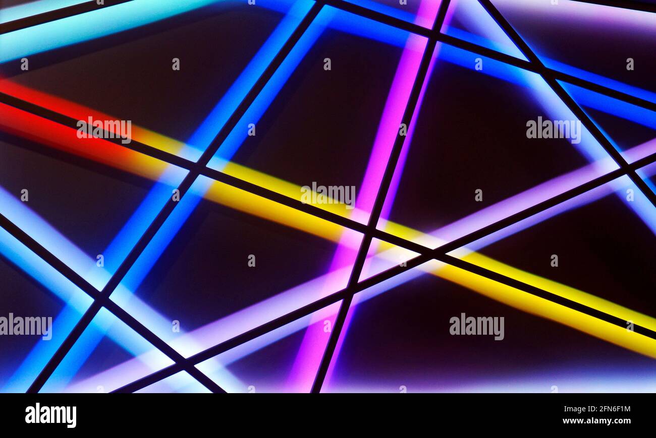 Linee colorate chiare, sfondo geometrico Foto Stock