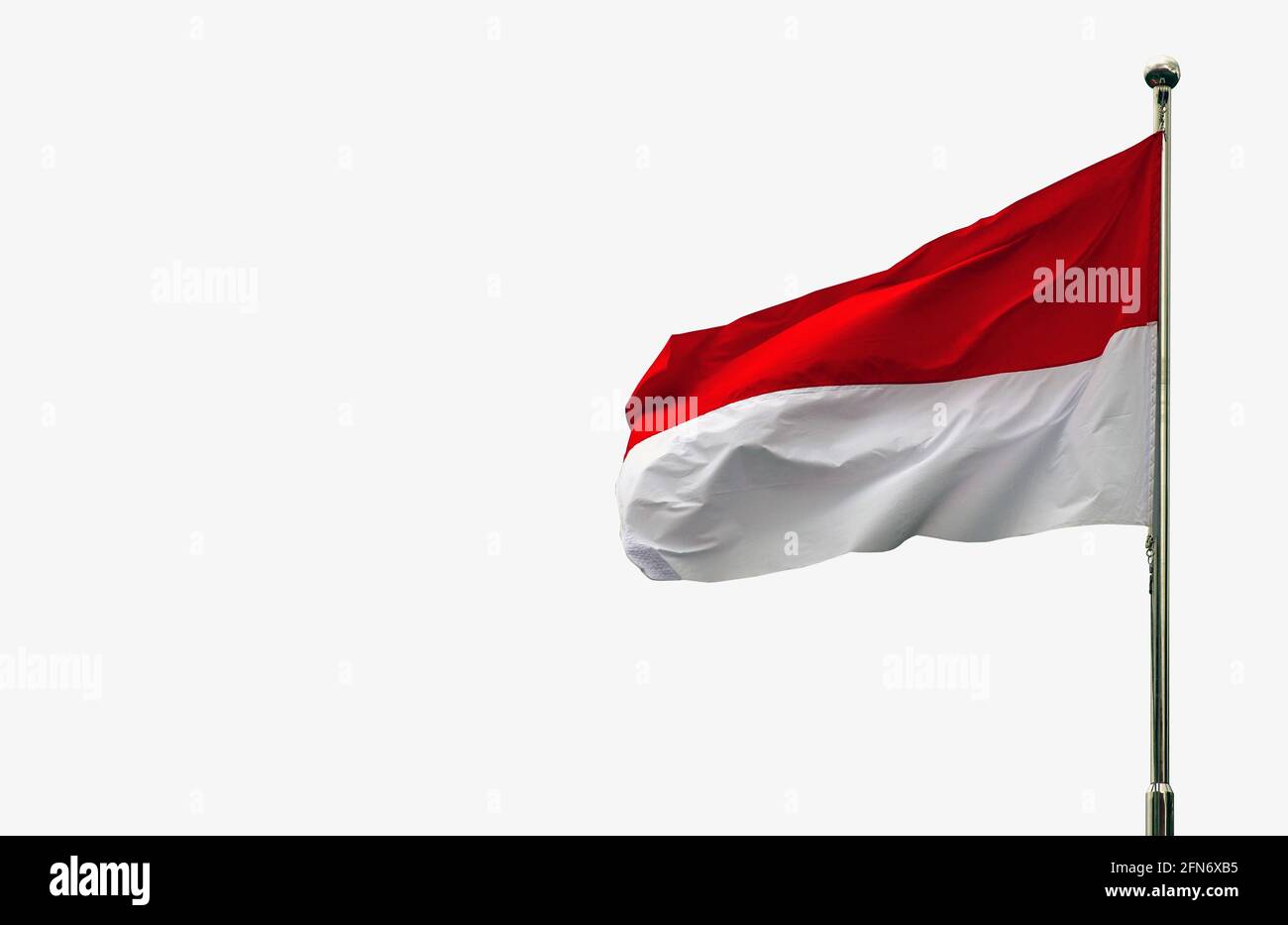 Bandiera nazionale di Indonesia e Monaco isolata su sfondo bianco Foto Stock