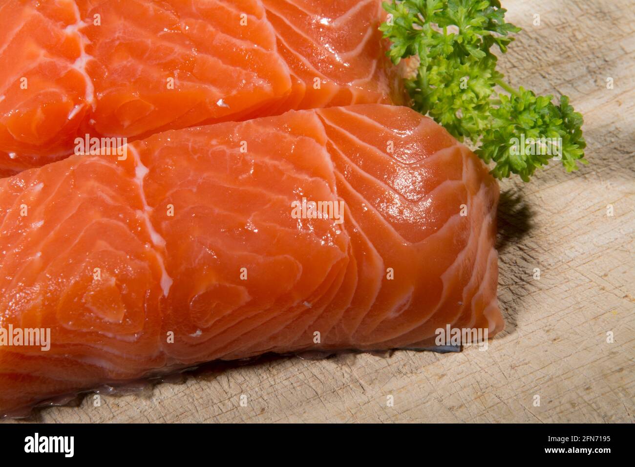 Tranci di salmone Foto Stock