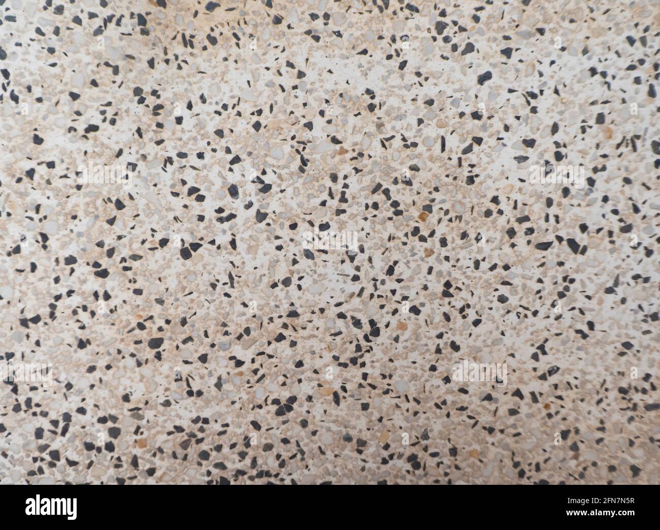 Tessitura delle piastrelle con molti ciottoli bianchi e neri Foto Stock