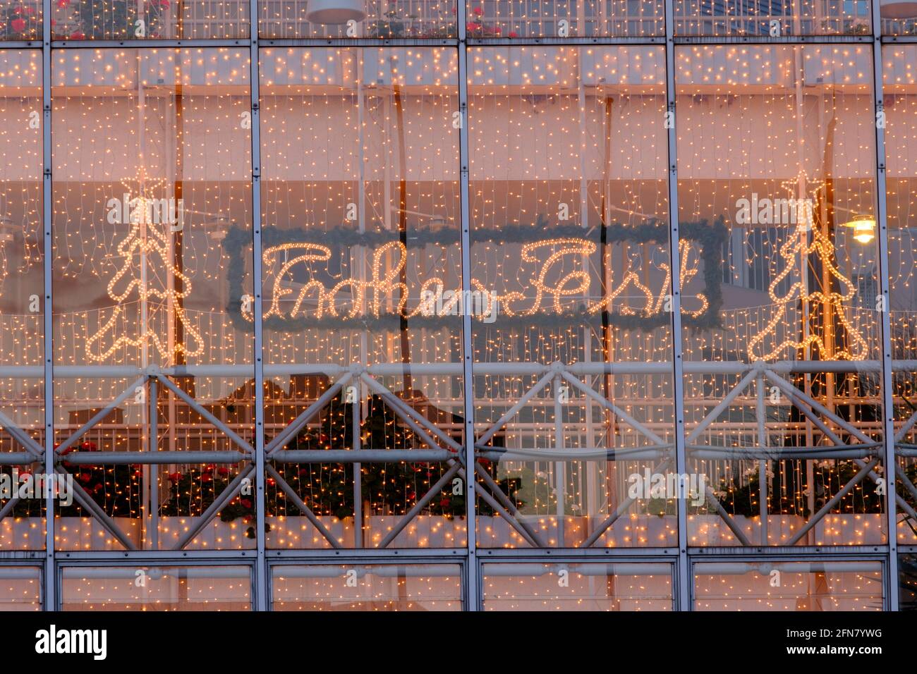 Comune di sera, Unna, Ruhr zona, Nord Reno-Westfalia, Germania, Europa Foto Stock