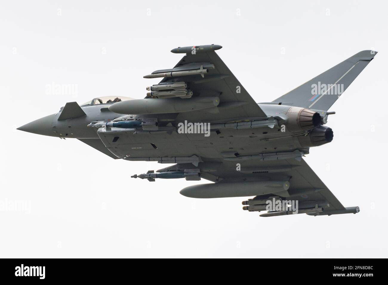 Un aereo da combattimento Eurofighter Typhoon canard delta wing della Royal Air Force a RAF Fairford, Regno Unito. Foto Stock