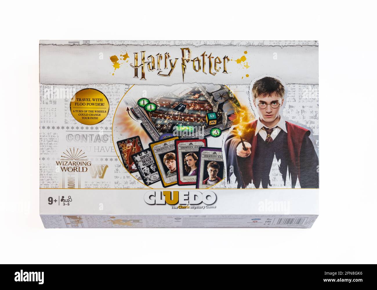 Harry Potter Cluedo gioco anteriore di scatola su un bianco sfondo Foto Stock