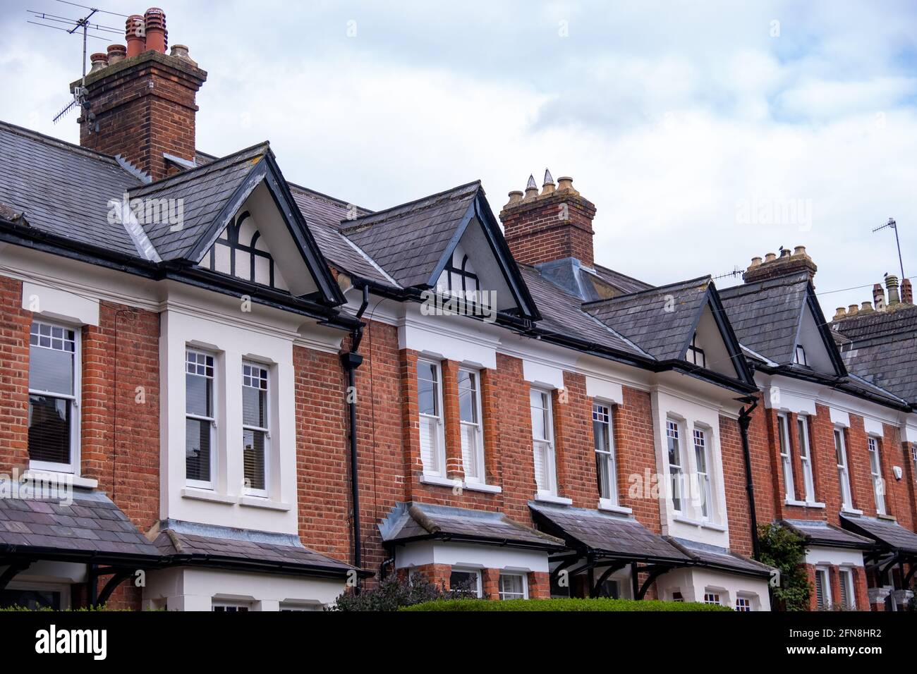 Dorking, Surrey Regno Unito: Case residenziali nella bella città di mercato nelle colline Surrey Foto Stock