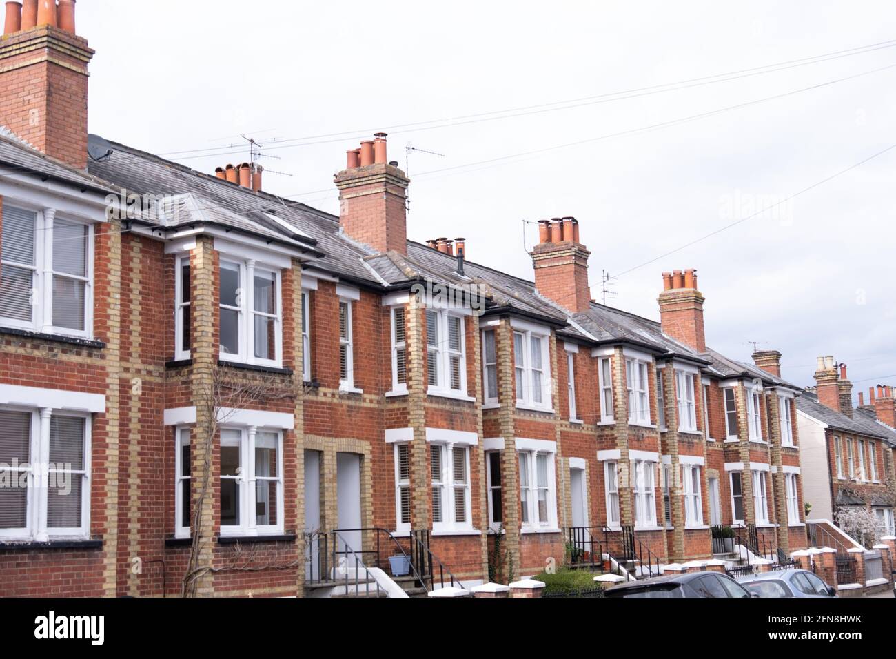 Dorking, Surrey Regno Unito: Case residenziali nella bella città di mercato nelle colline Surrey Foto Stock