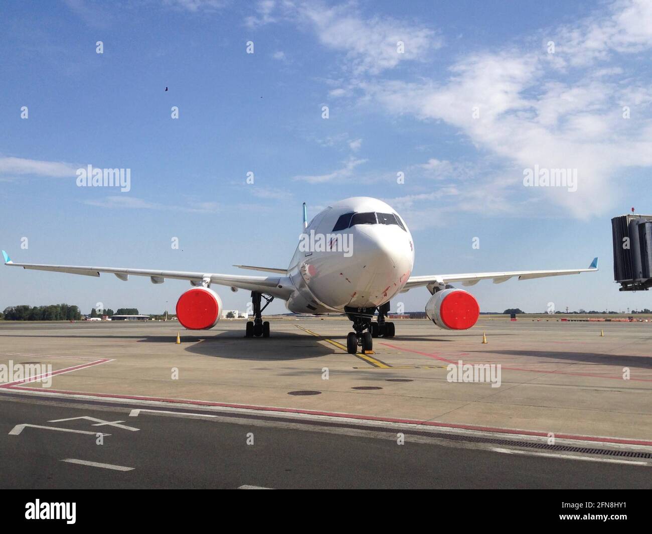 aereo in ibernazione sul parcheggio Foto Stock