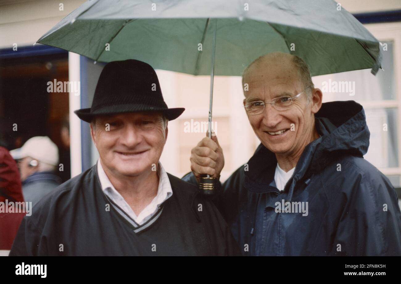 Norman St John e Robin Garton, la scomparsa di Pirate radio, 40 ° anniversario, Harwich, Inghilterra, 2007. Foto Stock