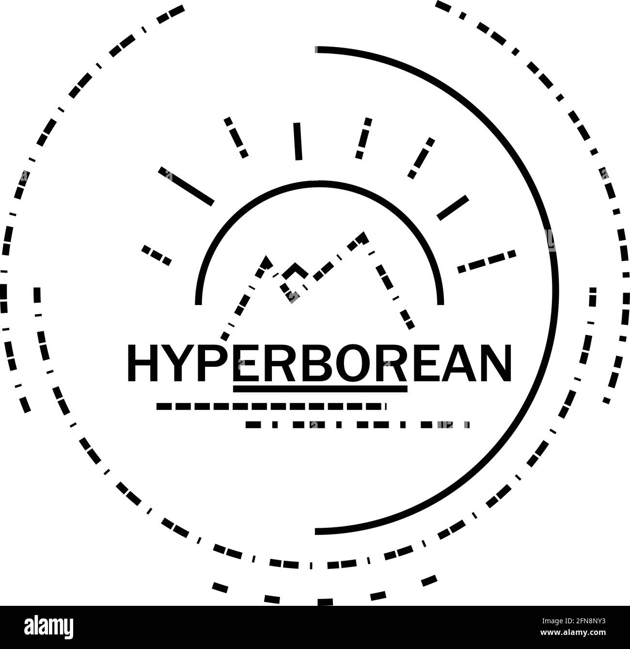 Un logotipo per viaggi d'affari. Il sole dietro le montagne Illustrazione Vettoriale