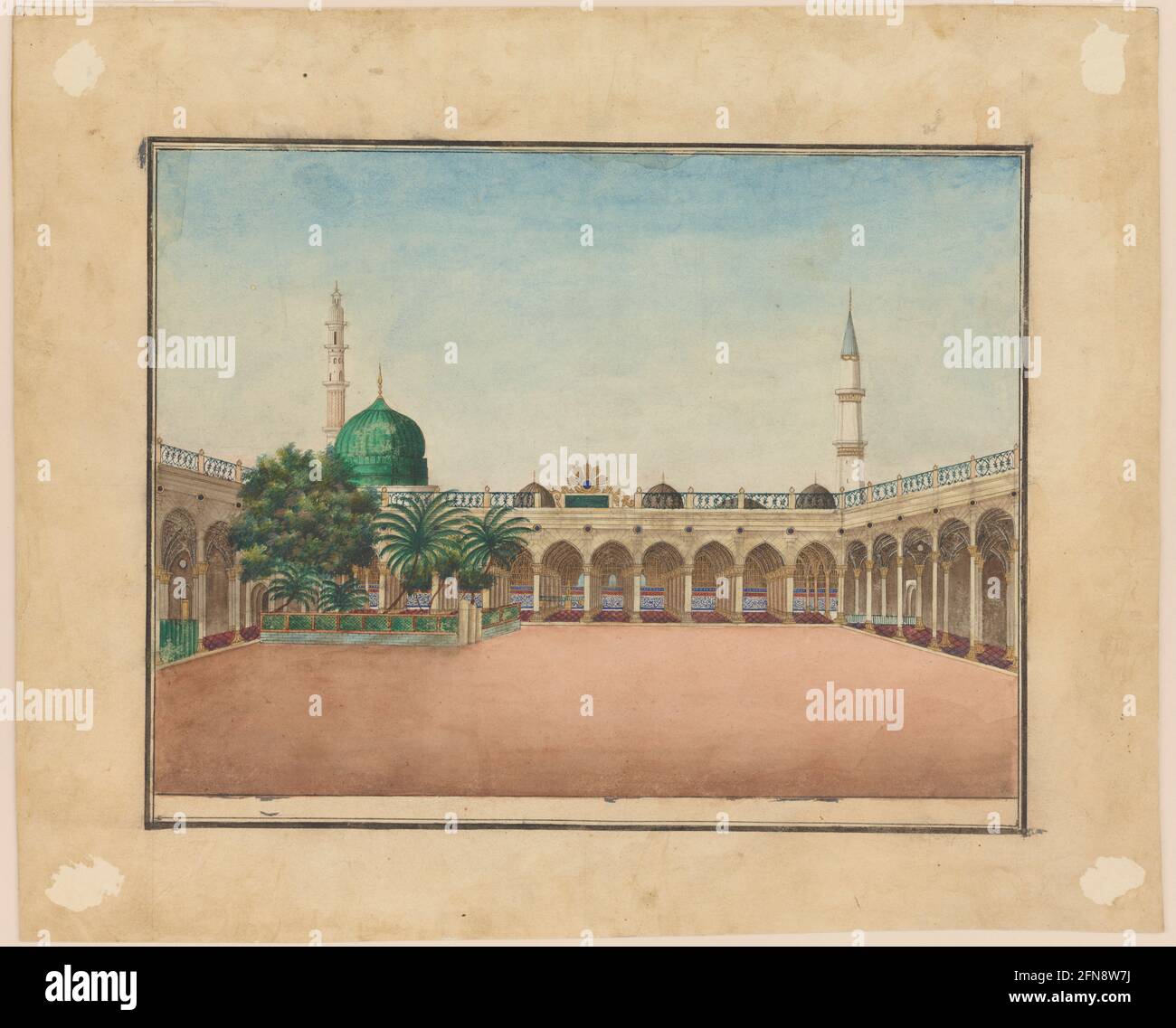 Tomba del Profeta a Medina, 19 ° secolo. Foto Stock