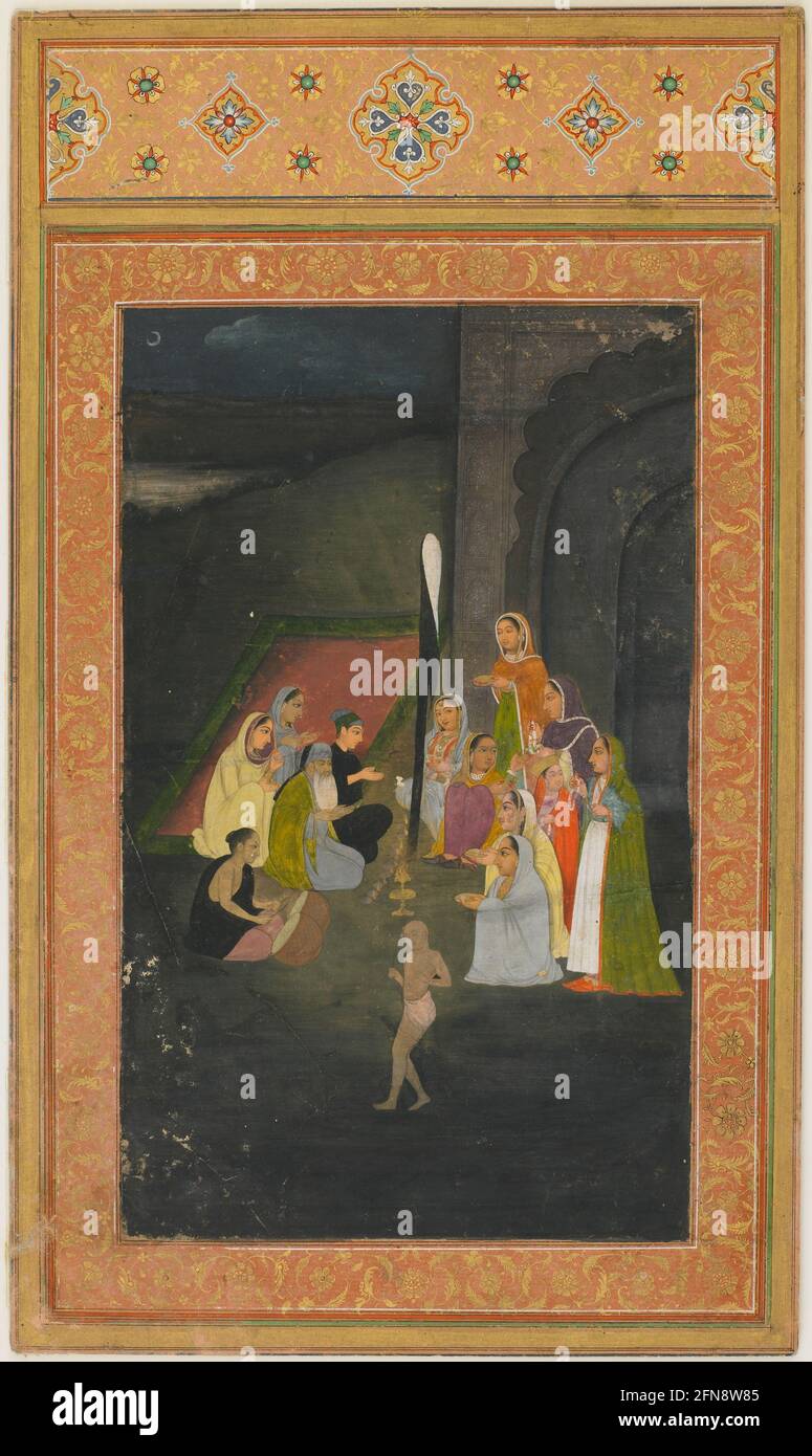 Una visita di notte ad un mullah, 18 ° secolo. Foto Stock