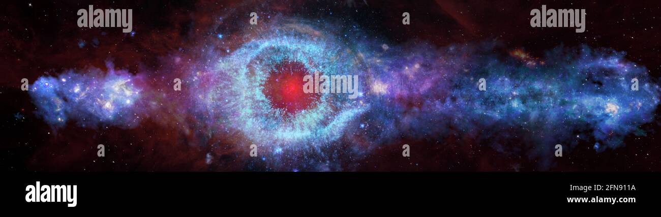 Spazio panoramico di sfondo, helix occhio galattico. Elementi di questa immagine forniti dalla NASA. Foto Stock