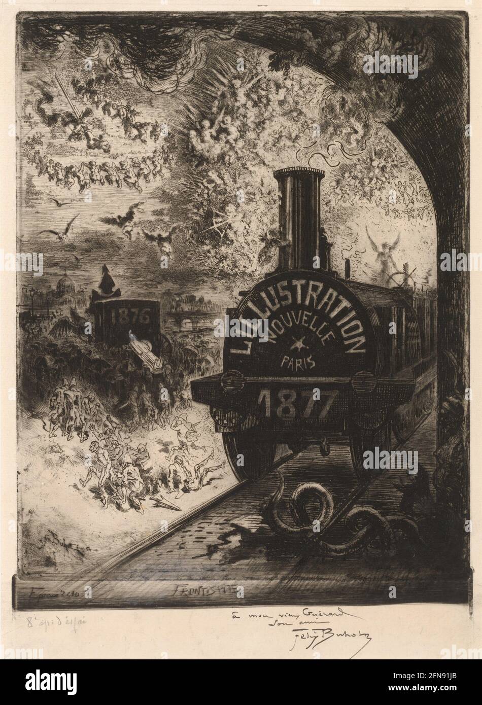 Frontespizio per l'Illustrazione Nouvelle: La sepoltura del Burin, 1877. Foto Stock