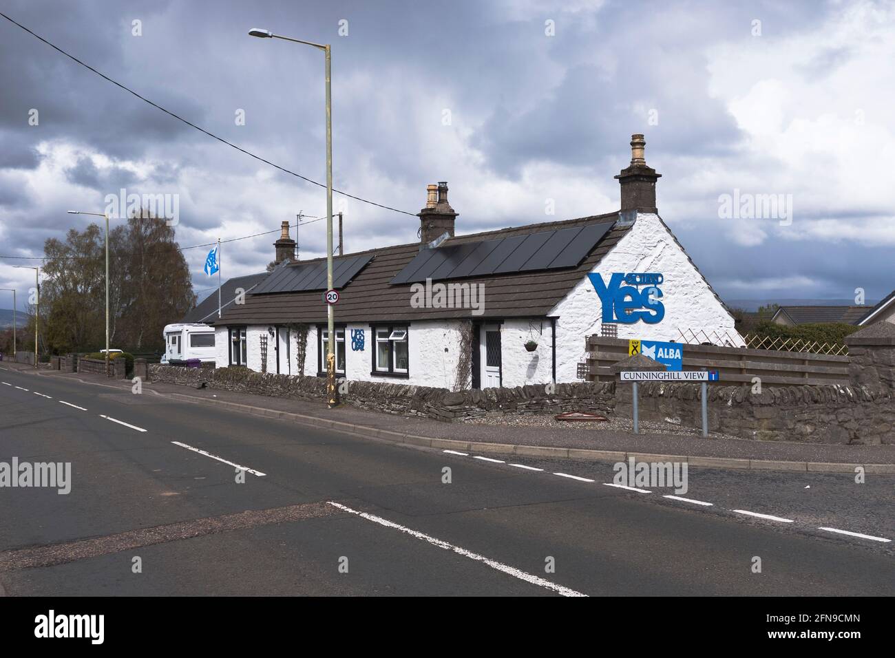 dh Scottish Independence SCOZIA UK Scottish YES Supporters House referendaria case sostegno campagna nazionalisti Foto Stock
