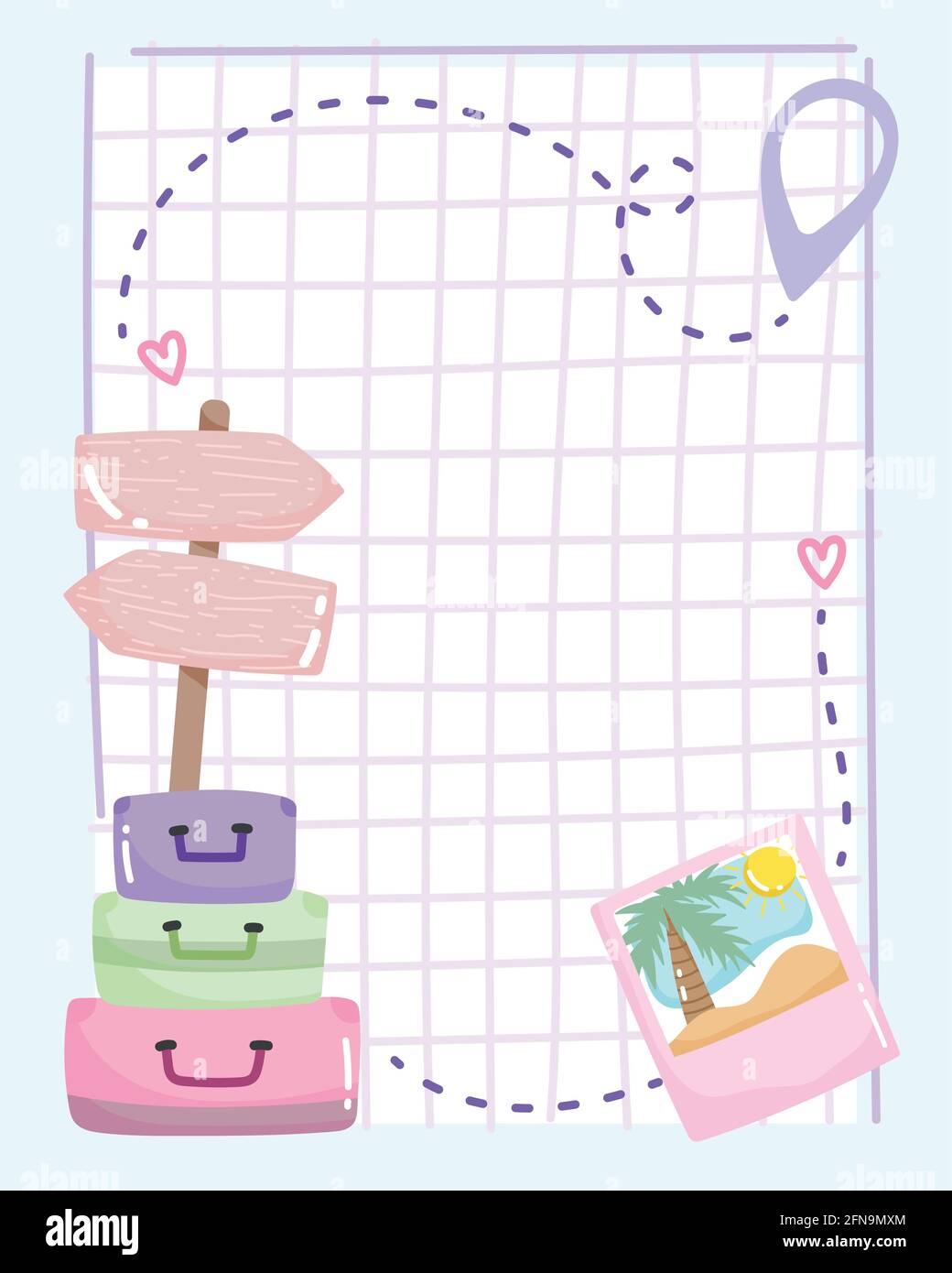 pianificazione del percorso di viaggio Illustrazione Vettoriale