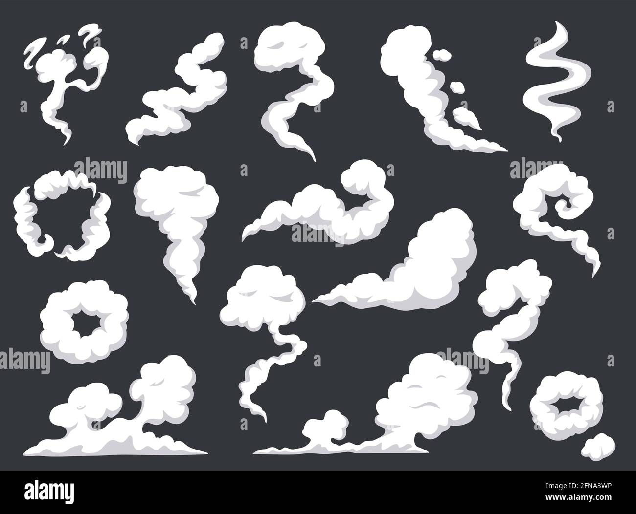 Fumetto fumetto. Fumetti nuvola di vapore, nebbia, smog. Esalazioni di gas, polveri di esplosione. Nebbia e nubi esplodono, vapori o fumi esplodono il vettore di effetto impostato. Movimento del flusso dei fumi, raccolta di curve e anelli Illustrazione Vettoriale Fumetto fumetto. Fumetti nuvola di vapore, nebbia, smog. Esalazioni di gas, polveri di esplosione. Nebbia e nubi esplodono, vapori o fumi esplodono il vettore di effetto impostato. Movimento del flusso dei fumi, raccolta di curve e anelli Illustrazione Vettoriale
