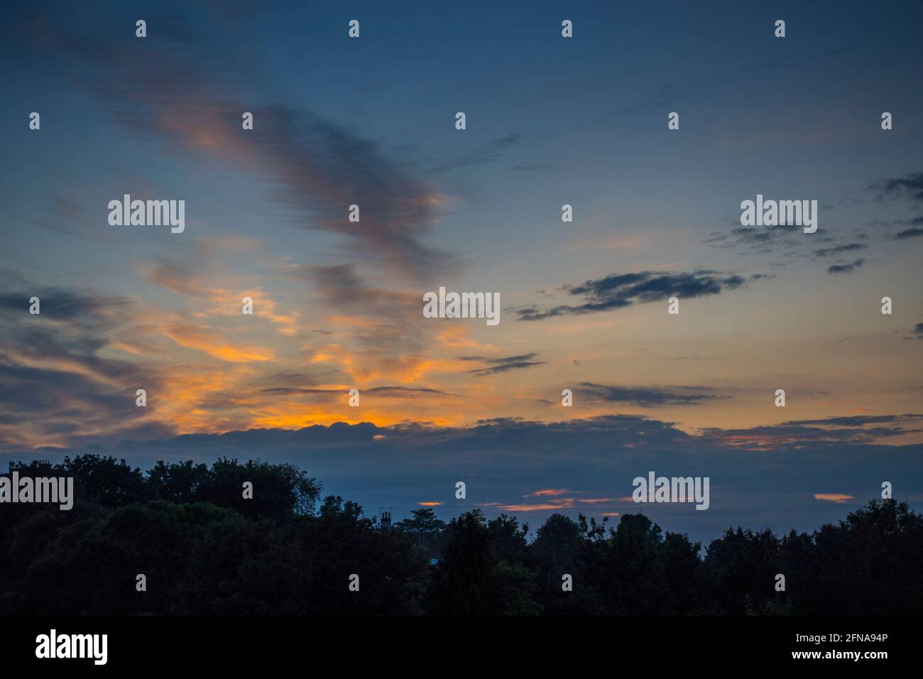 Tramonto a St Margarets a Cliffe Kent Foto Stock