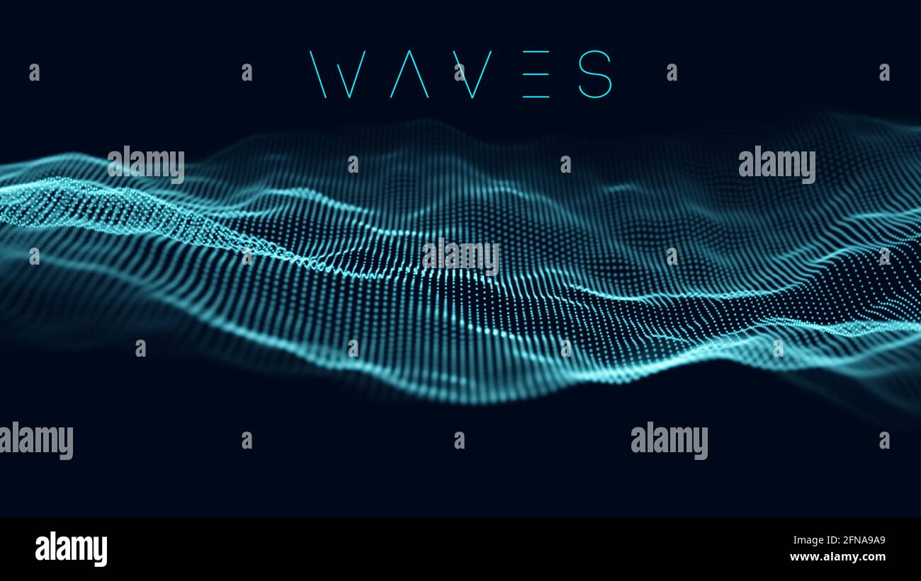 Sfondo onda musicale. Sfondo astratto dell'onda sonora vettoriale. Visualizzazione dei big data . Illustrazione Vettoriale