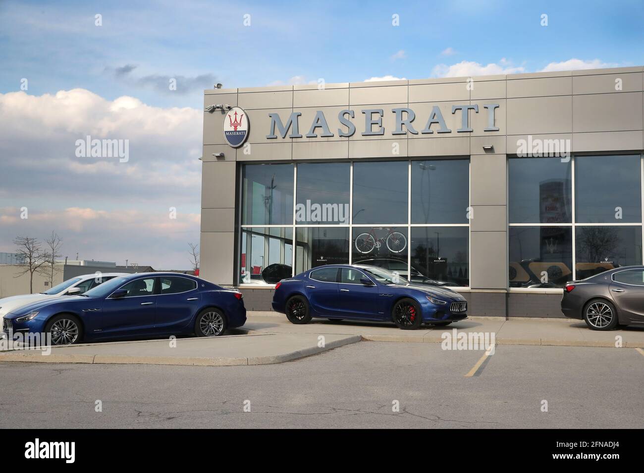 Maggio 2021, Maserati of London Dealership 980 Wharncliffe Rd S, London, Ontario Canada. Luke Durda/Alamy Foto Stock