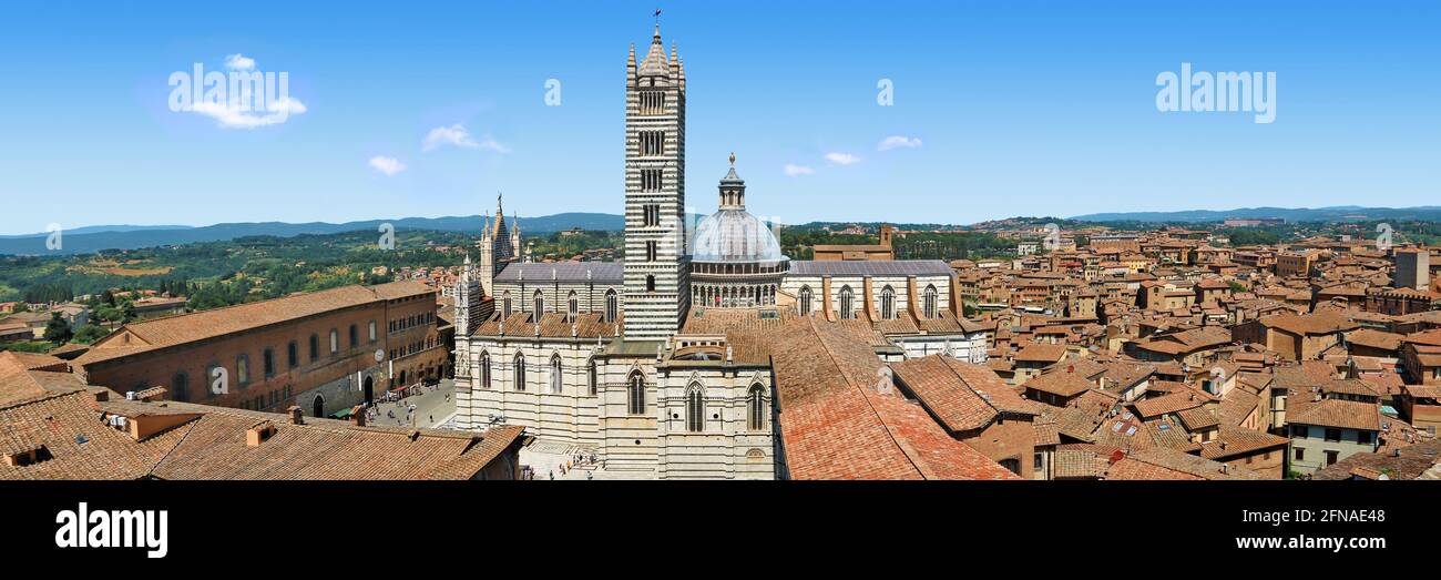 Città di Siena. Toscana. Italia. 06/30/2016. Notre-Dame-de-l'Assomption, luogo turistico del centro storico. Foto Stock