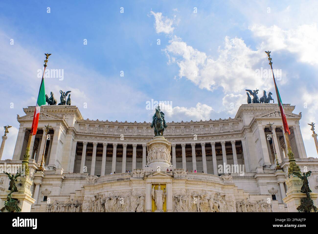Monumento a Vittorio Emanuele II (altare della Patria), costruito in onore del primo re d'Italia, a Roma Foto Stock