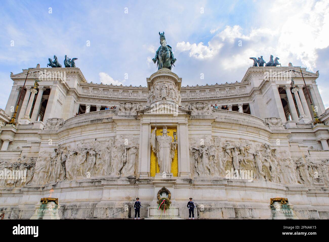 Monumento a Vittorio Emanuele II (altare della Patria), costruito in onore del primo re d'Italia, a Roma Foto Stock
