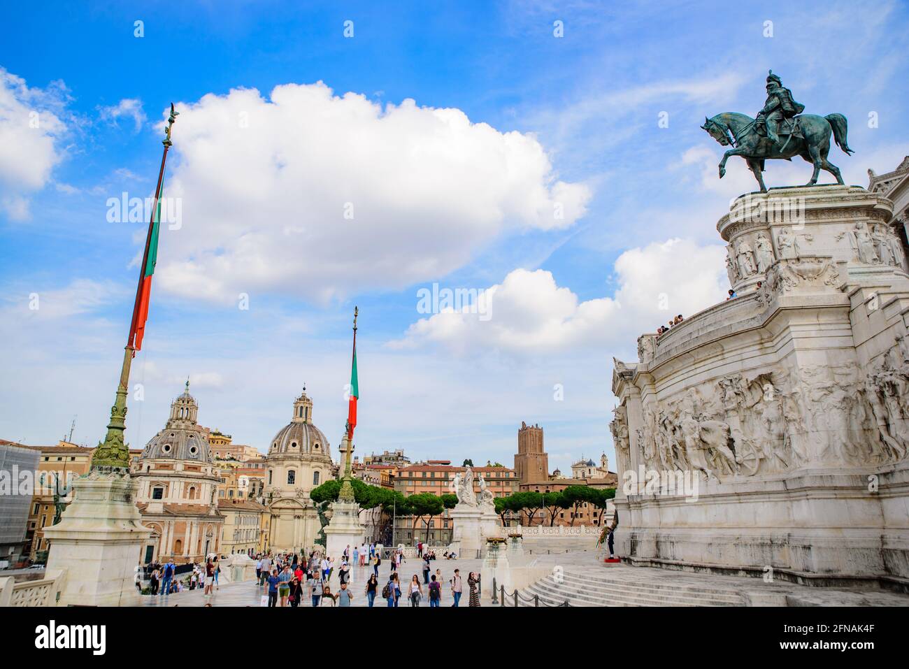Monumento a Vittorio Emanuele II (altare della Patria), costruito in onore del primo re d'Italia, a Roma Foto Stock
