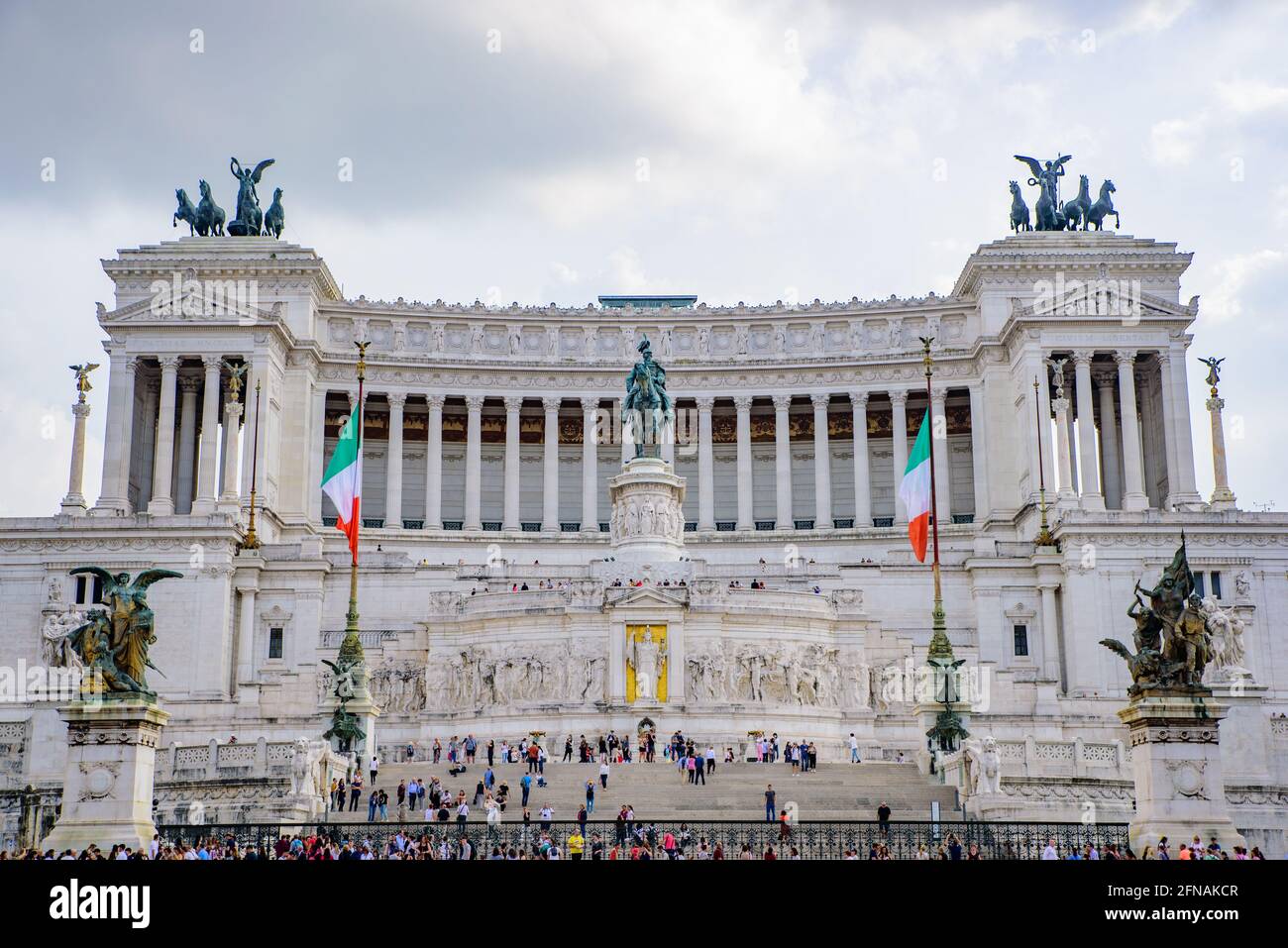 Monumento a Vittorio Emanuele II (altare della Patria), costruito in onore del primo re d'Italia, a Roma Foto Stock