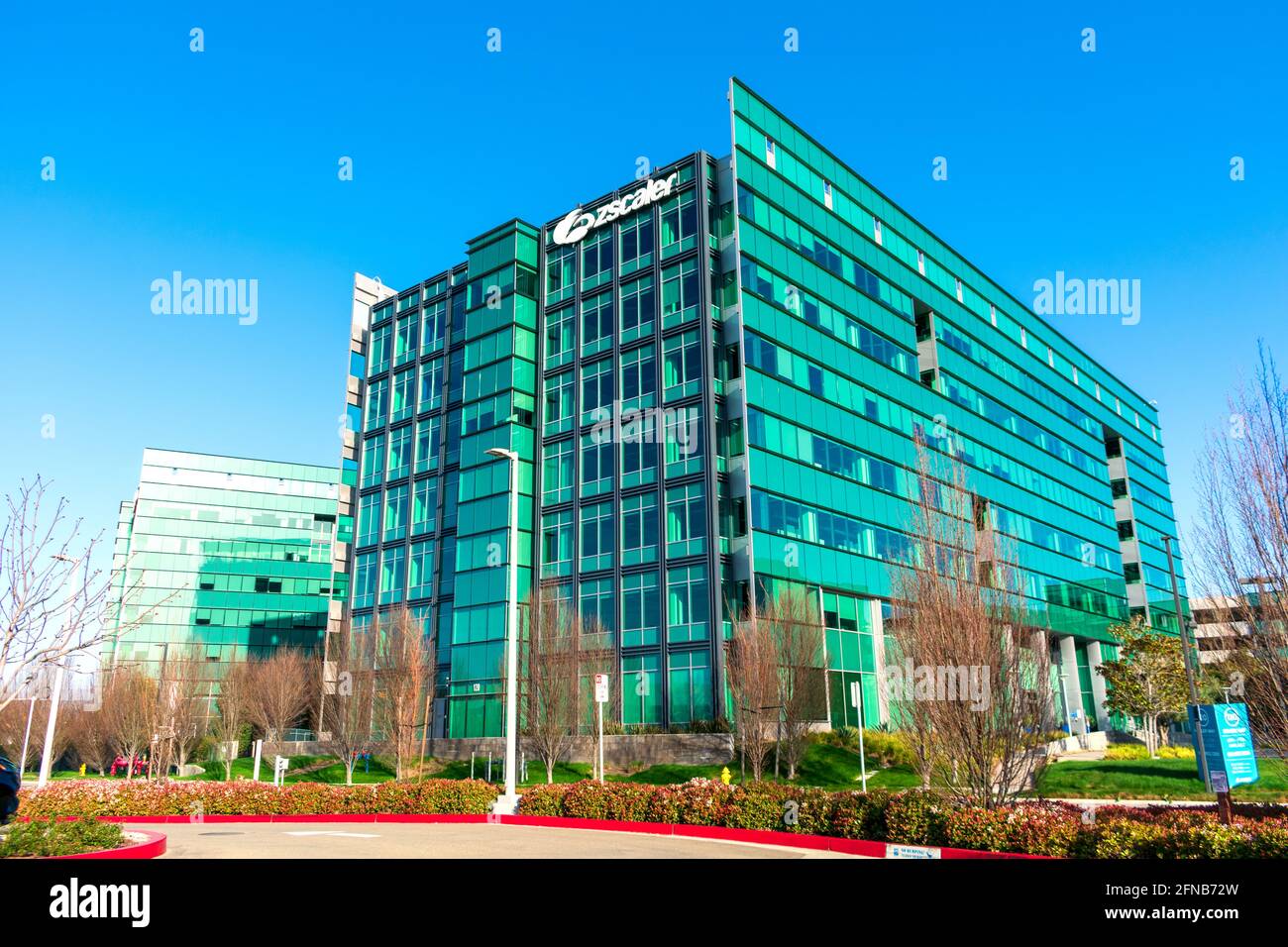 Zscaler, sede centrale del campus nella Silicon Valley. Zscaler è un'azienda globale di sicurezza dei dati basata su cloud - San Jose, CA, USA - 2021 Foto Stock
